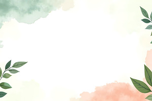 Abstract Watercolor Leaves and Splas, a Photo by LOGOCREATIVE
