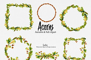 Autumn clip art: ACORNS watercolor, an Illustration by SandraGraphicDesign (Thumbnail 5 of 7)