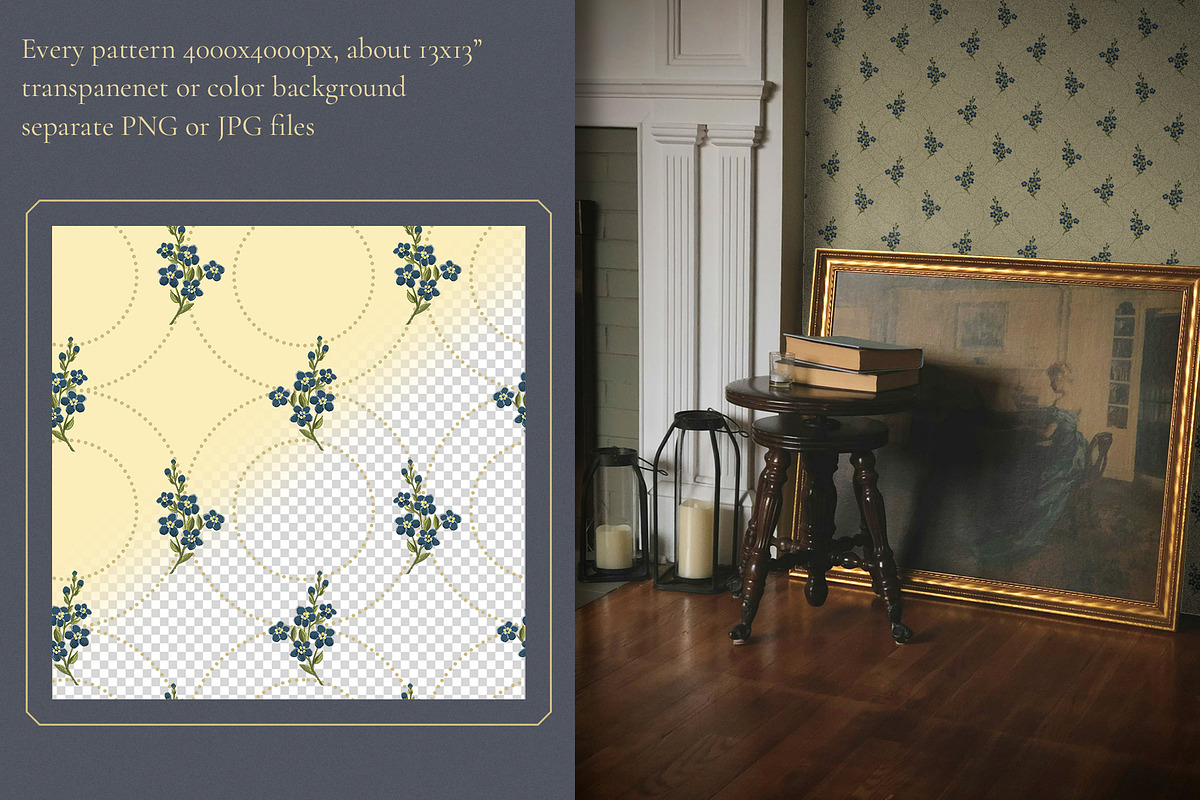 Vintage Garden Pattern Collection, a Pattern Graphic by PenguinArtStudio (Photo 6 of 8)