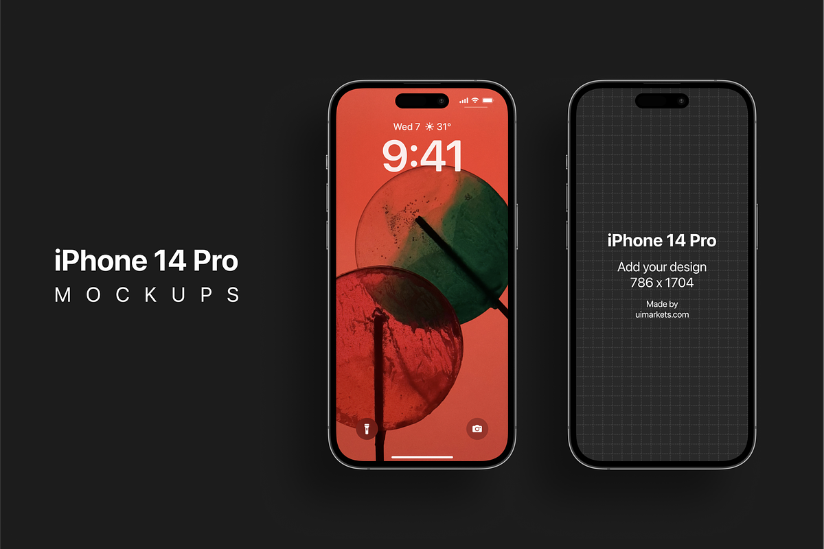 iPhone 14 Pro Mockups, an iPhone Mockup by Ui Markets (Photo 5 of 13)