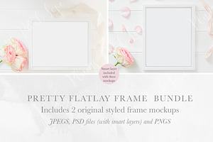 2 Floral Frame Flatlay Mockups