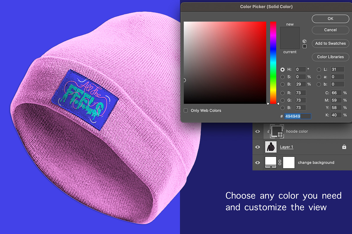 realistic Beanie PSD Mockup Template