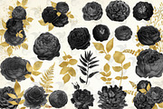 Black and Gold Floral Elements, an Illustration by Digital Curio (Thumbnail 2 of 3)