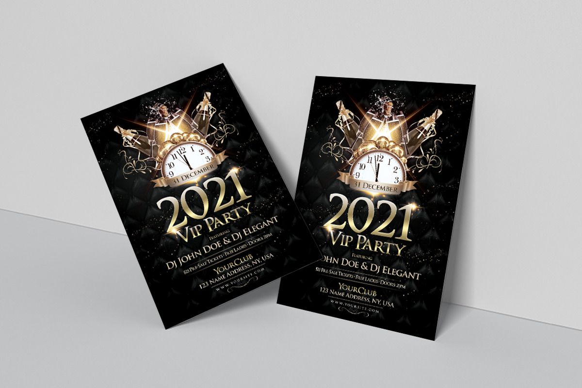 2021 NYE VIP Party - PSD Flyer, a Flyer Template by PixelsDesign (Photo 3 of 3)
