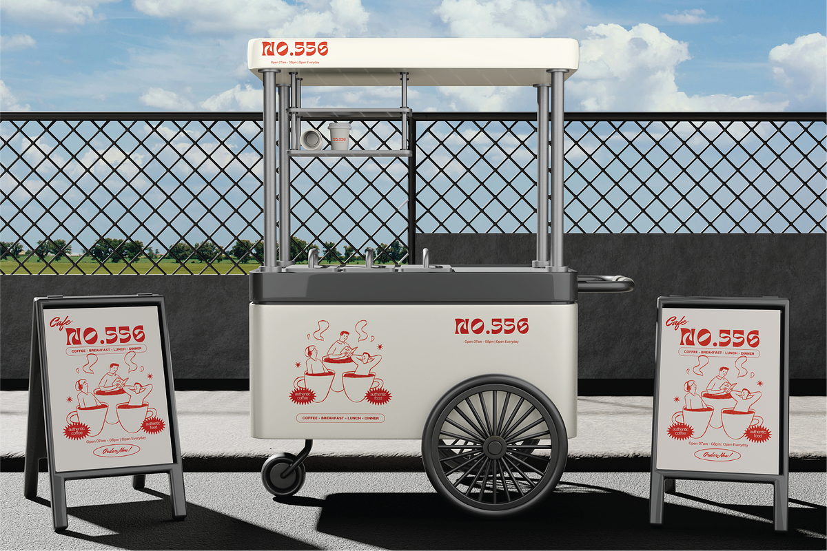 Mobile Coffee Cart Mockup, an Advertising Mockup by Dudukbersama (Photo 1 of 3)