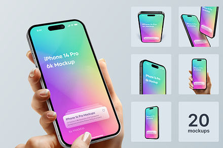 New iPhone 14 Pro 20 Mockup Scenes, an iPhone Mockup by LazyCrazy