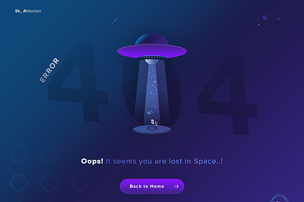 Illustration UFO. 404 error page