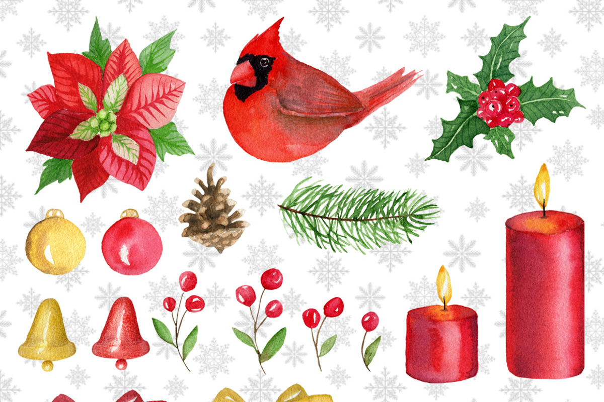 Watercolor Christmas bundle, an Illustration by JuliaBadeeva (Photo 12 of 29)
