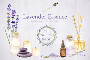 Watercolor Lavender Essense, a Healthcare Illustration by art_takremen
