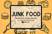 55 Junk Food Procreate Stamp Brushes, a Brushes & More by HalieKStudio (Thumbnail 1 of 9)