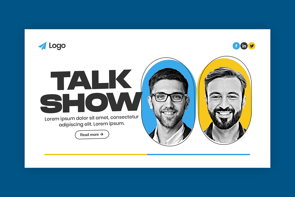 Podcast Talk Show Landscape Banner, a Social Media Template by Saman Osama (Photo 1 of 3)