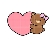 Cute Bear with Heart SVG, an Illustration by TheHitShop (Thumbnail 3 of 10)