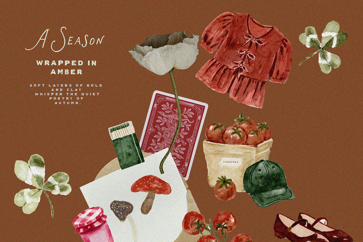 Autumn Watercolor and Lace Collage, an Object Graphic by Laras Wonderland (Photo 9 of 13)