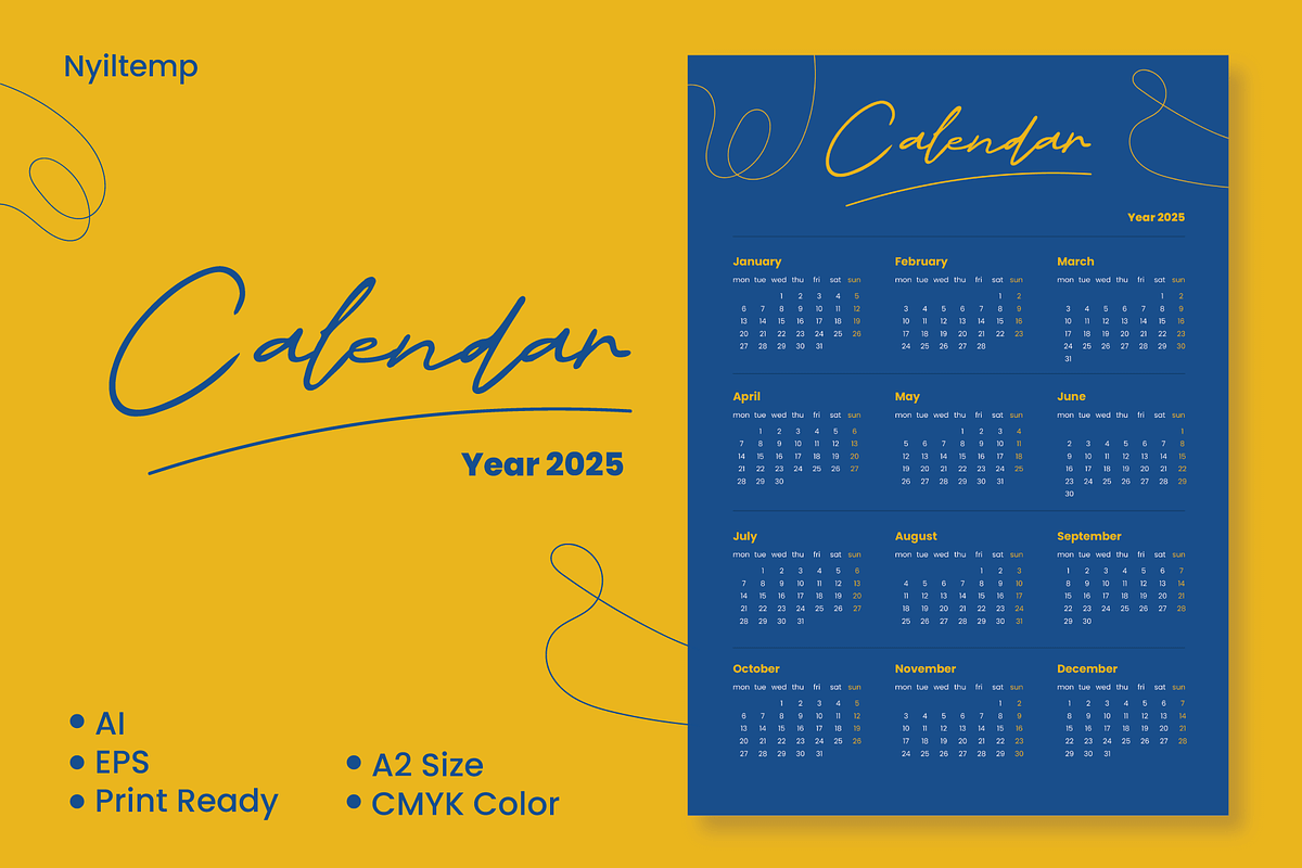 Calendar 2025, a Print Template by nyilstudio (Photo 1 of 3)