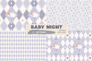 Lavender Argyle Seamless Pattern Set