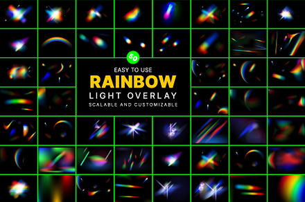 50 Crestal Rainbow Light Overlay Set, a Texture Graphic by MRI STUDIO