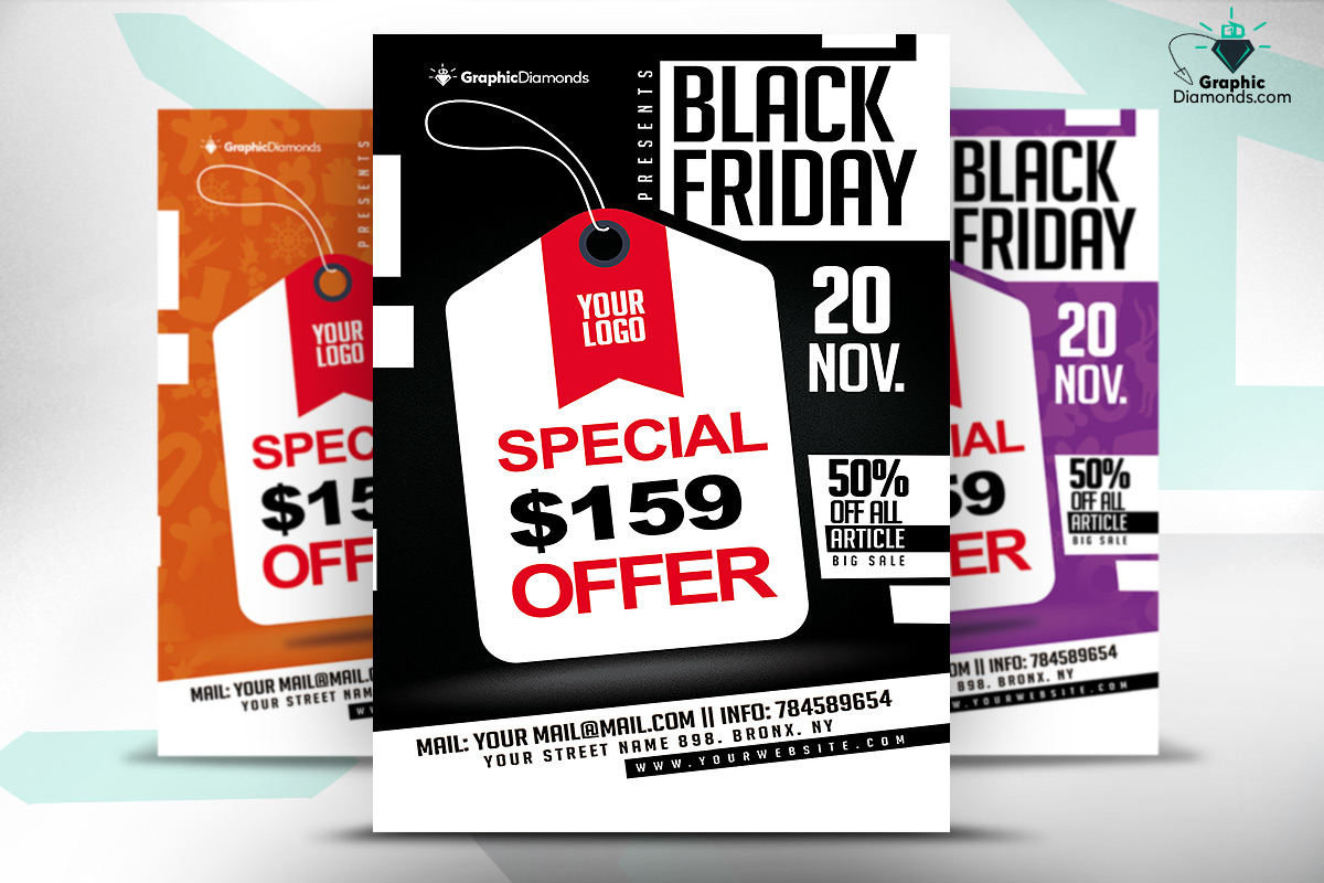 Black Friday Flyers Bundle, a Flyer Template by GraphicDiamonds (Photo 6 of 7)