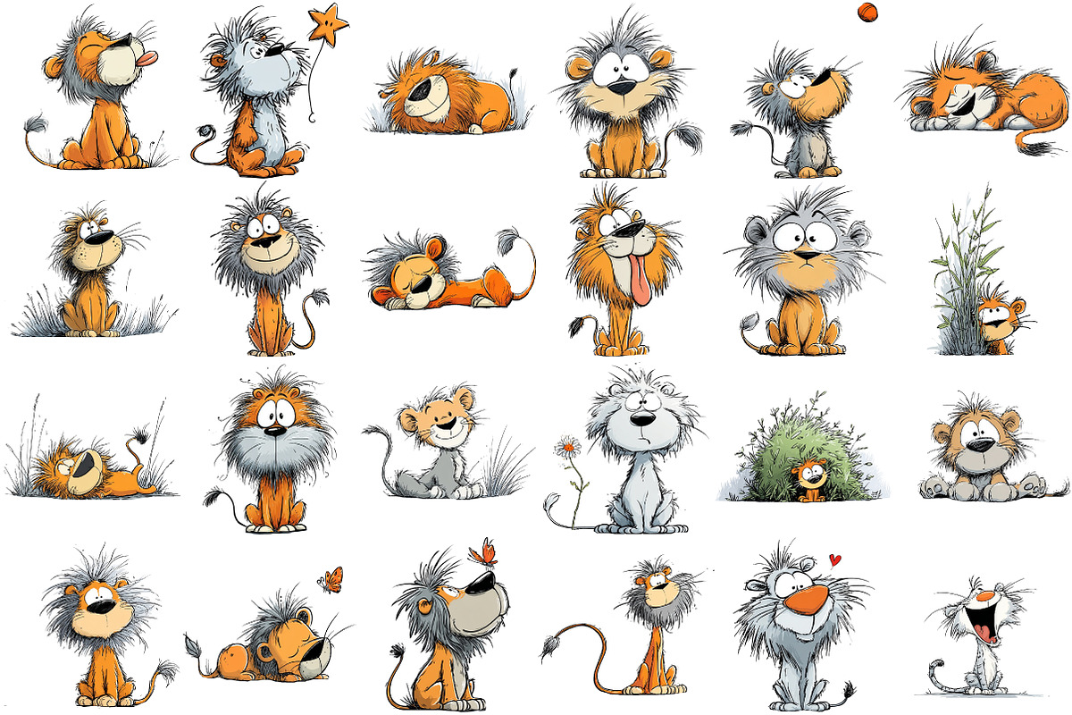 Cute Lion Clipart, an Illustration by Pixels.Craft (Photo 5 of 6)
