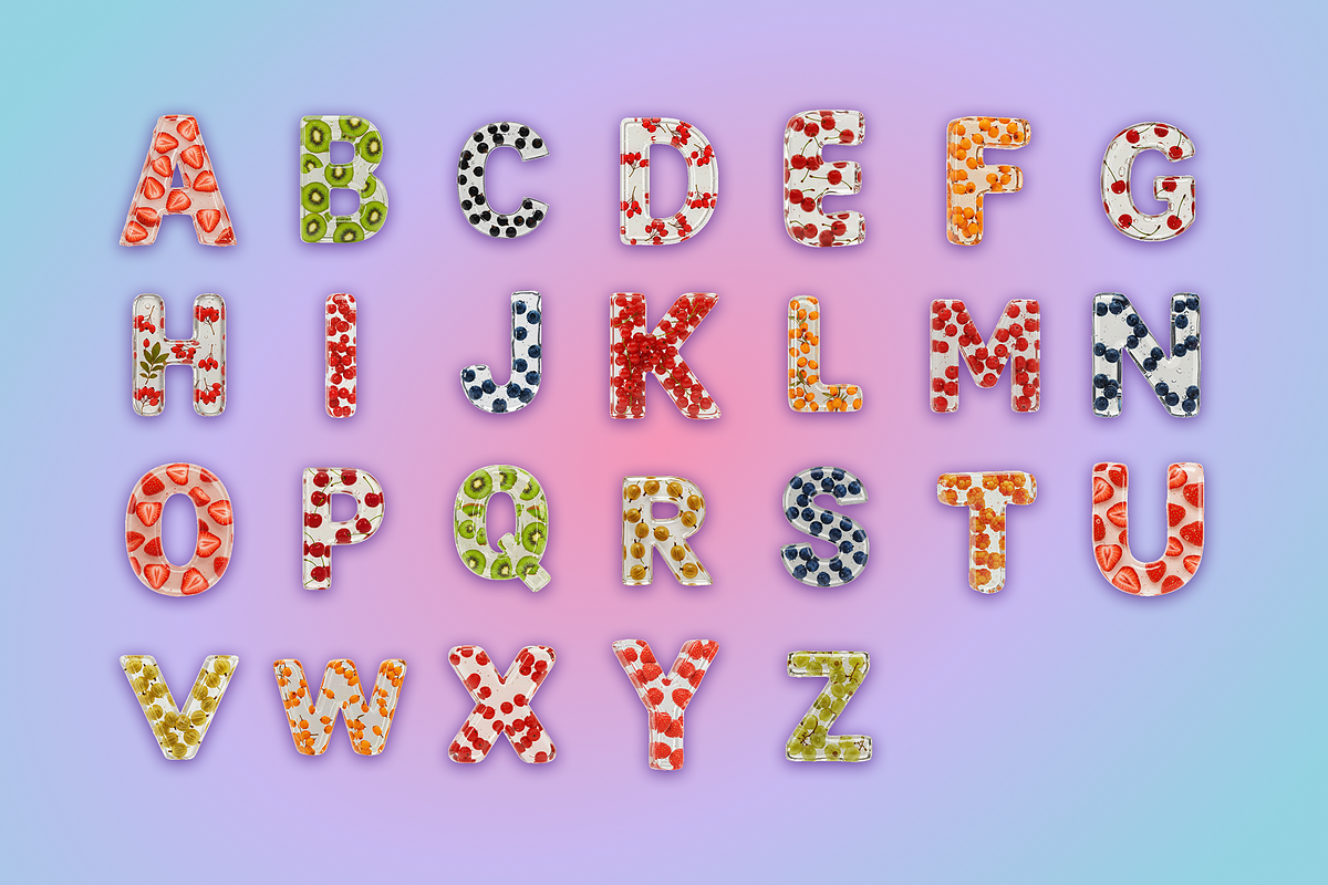Fruit & Berry Alphabet, an Object Graphic by lokfrid (Photo 3 of 6)