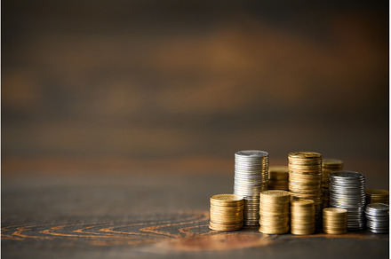 Coins stacks with copy space for, a Business Photo by Gladkov photography