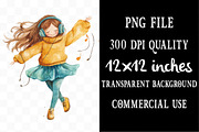 Quirky Girl Clipart, an Illustration by Designking (Thumbnail 5 of 5)
