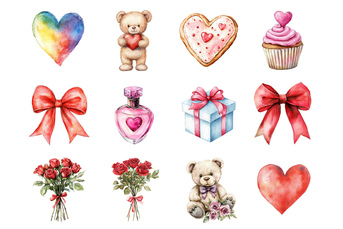 Cute Valentine Clipart, an Illustration by Design Market (Photo 2 of 3)