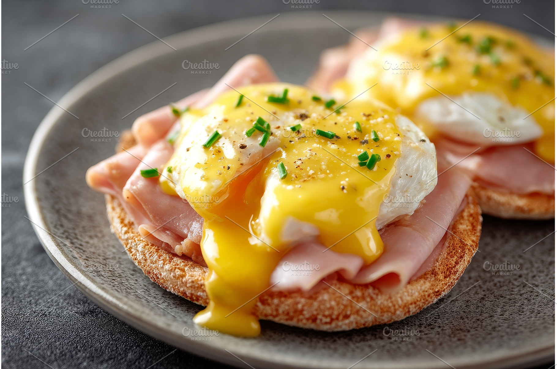 A closeup view of a poached egg on a, a Food & Drink Photo by ZinetroN