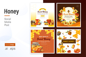 Honey Social Media Post Design