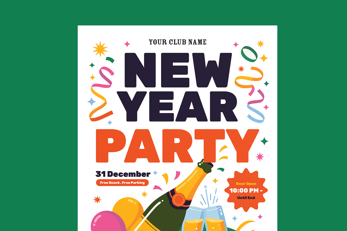New Year Party Flyer Template, a Flyer Template by MightyDesign (Photo 4 of 8)