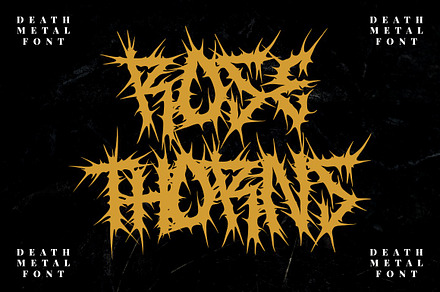 ROSE THORNS - Death Metal Band Font, a Blackletter Font by PutraCetol Studio