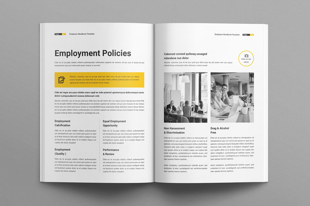 Employee Handbook Template, a Brochure Template by E-Type (Photo 4 of 9)
