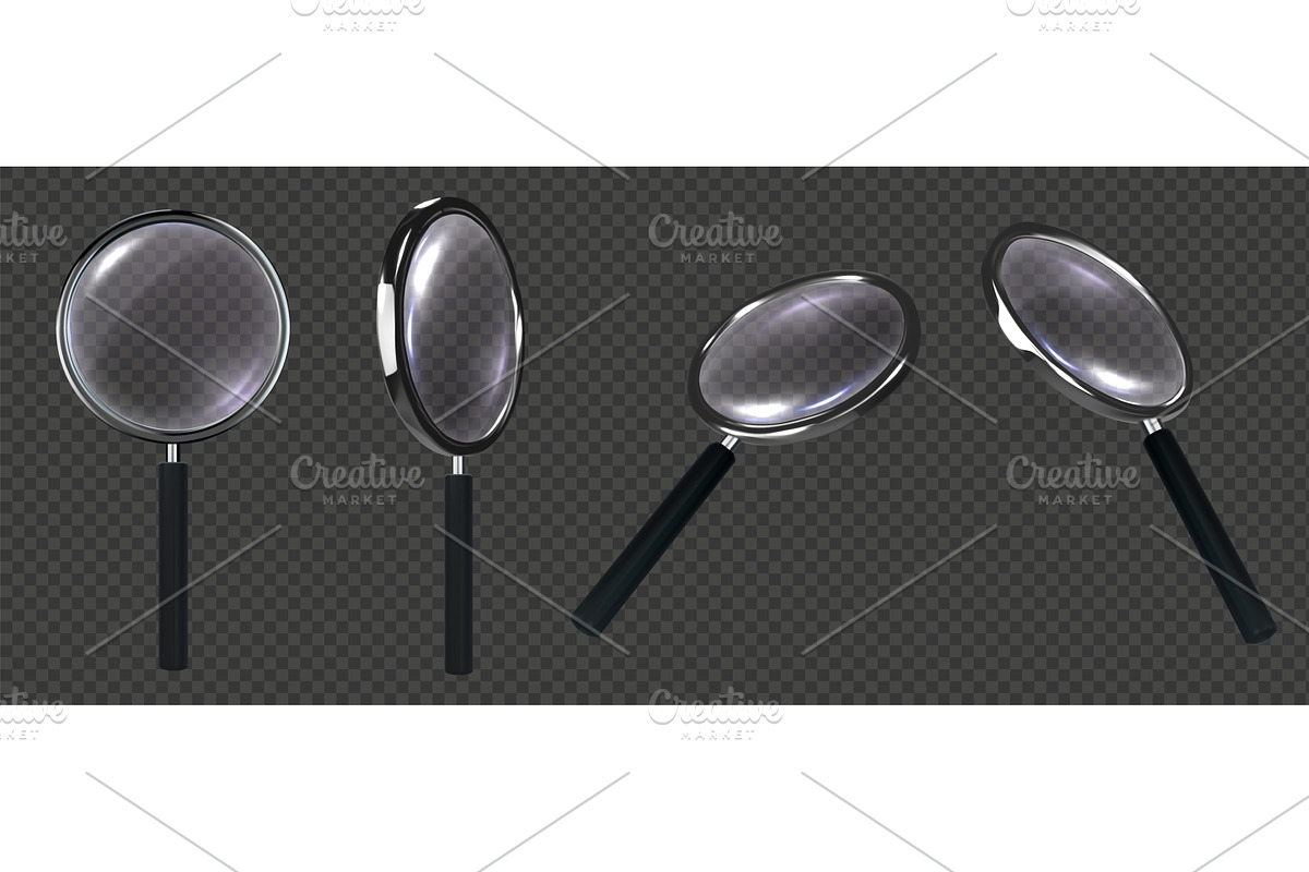 Realistic 3D magnifiers. Search, an Object Illustration by winwin.art