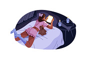 People use gadgets at night set, a Person Illustration by PaperTrident (Thumbnail 5 of 9)