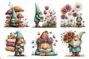Watercolor Whimsical Gnome Clipart, a Seasonal Illustration by Creative Art (Thumbnail 2 of 7)