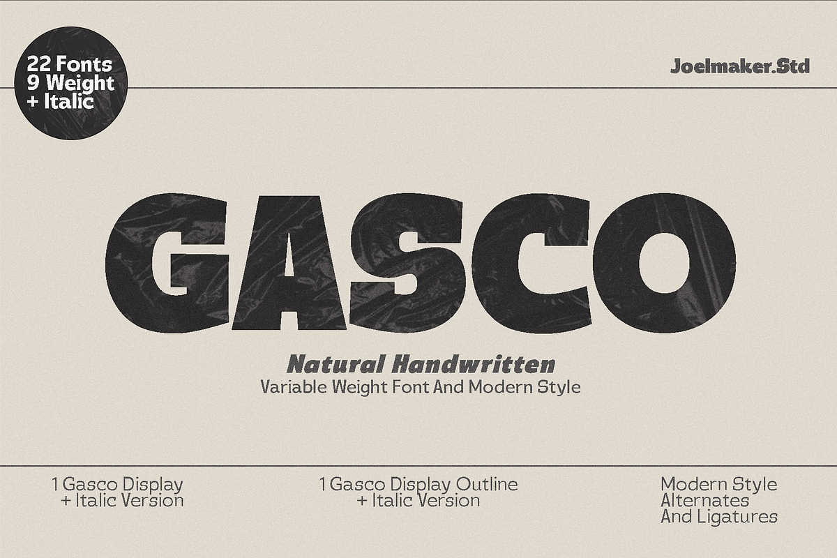 Gasco, a Sans Serif Font by joelmaker (Photo 2 of 23)