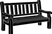 Park Bench Silhouette Vector Bundle, an Illustration by Designs_River (Thumbnail 5 of 16)