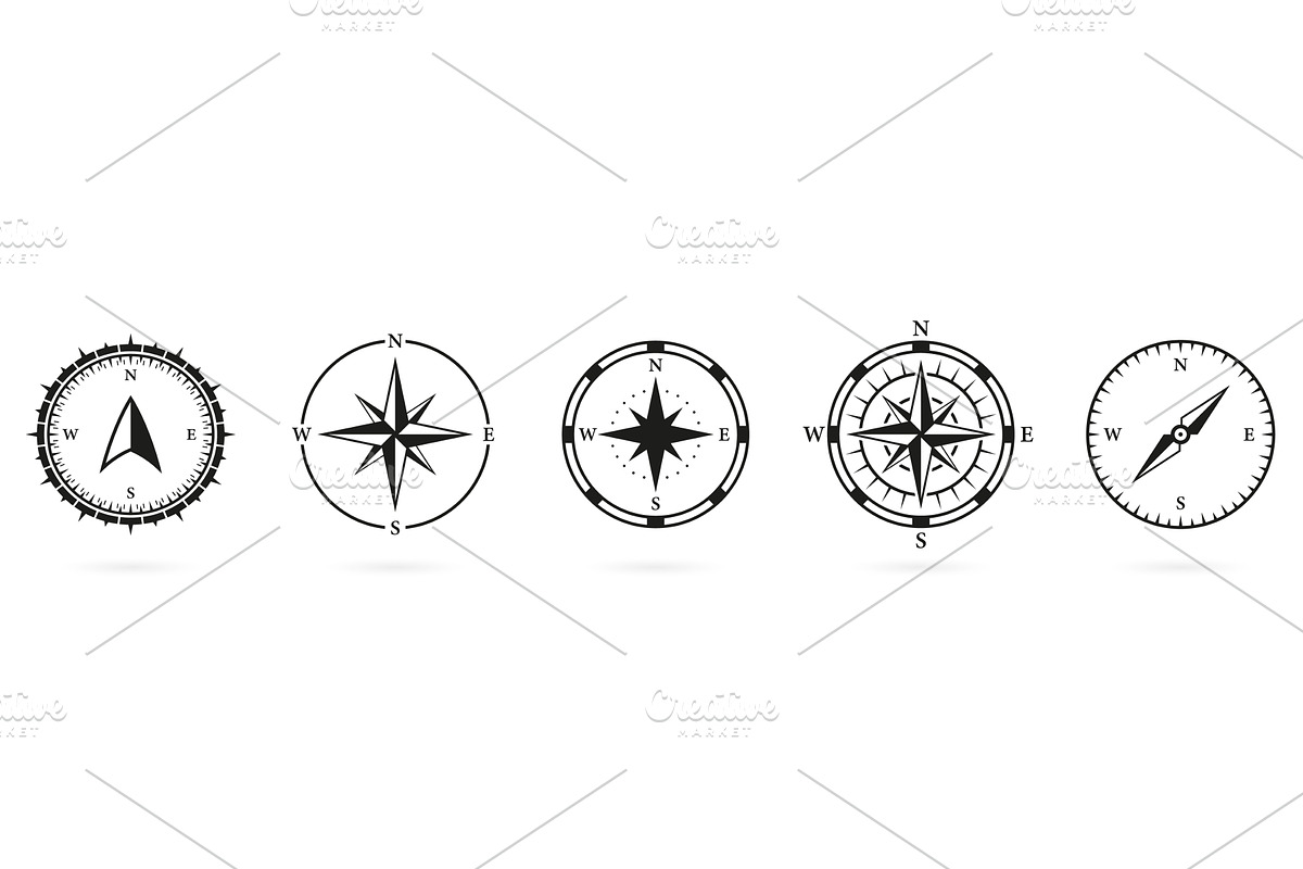Compass Equipment Navigation Icons, an Object Illustration by Gentle Studio