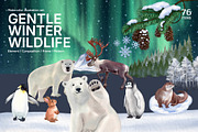 Gentle Winter Wildlife – Watercolor, an Animal Illustration by CreativeValuation (Thumbnail 1 of 5)