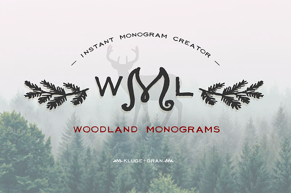 Woodland Monograms Font preview 7