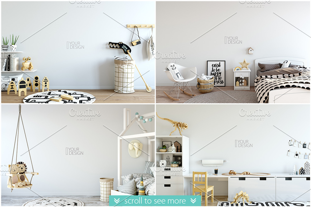 KIDS WALL & FRAMES Mockup Bundle - 2, a Print Template by Yuri-U (Photo 2 of 43)