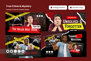 True Crime YouTube Thumbnail Design, a Social Media Template by twinstd