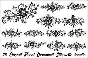 Elegant Floral Ornament Bundle, an Illustration by jahid234