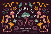Mushrooms. Vector collection, an Illustration by katieromanoff_art (Thumbnail 1 of 13)
