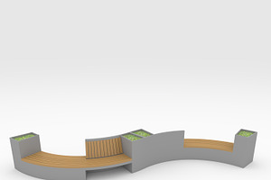 3D Model Bench Park 8