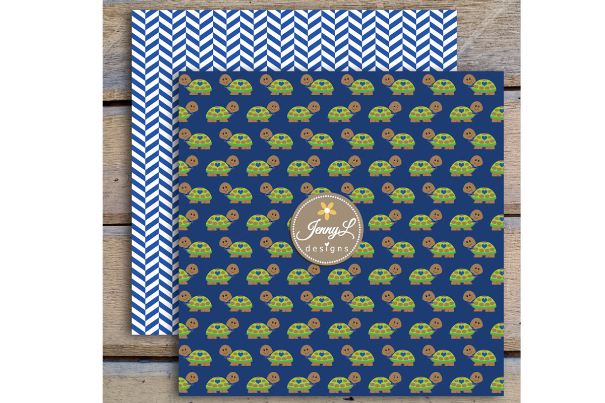 Turtle Boy Digital papers & Clipart, a Pattern Graphic by JennyL Designs (Photo 5 of 6)