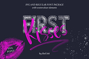 First Kisses Watercolor SVG font, a Font by Red Ink (Thumbnail 1 of 11)