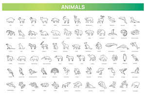 Animal icons. Vector icon set