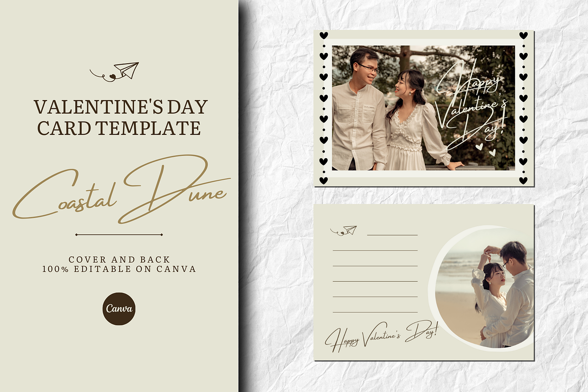 VALENTINE'S DAY CARD CANVA TEMPLATE, a Card Template by The Little Lily Studio (Photo 1 of 5)