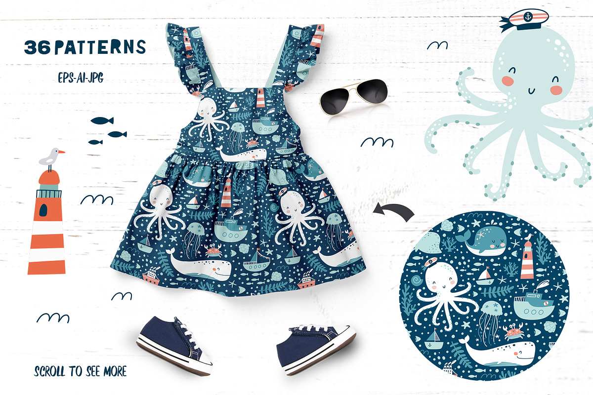 Hello Ocean set, a Texture Illustration by Ekaterina (Photo 6 of 12)