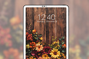 Autumn Floral Phone Wallpaper Set, a Graphic by Kalindiprints (Thumbnail 4 of 6)